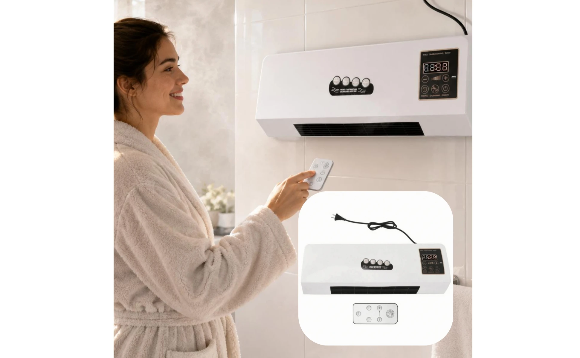 Heater and Air Conditioner PTC Fast Heating Wall Mounted Heater Cooler Portable Mini Heating and Cooling 6-Hour Timer Climate Heater and Air Conditioner PTC Fast Heating Wall Mounted Heater Cooler Portable Mini Heating and Cooling 6-Hour Timer Climate