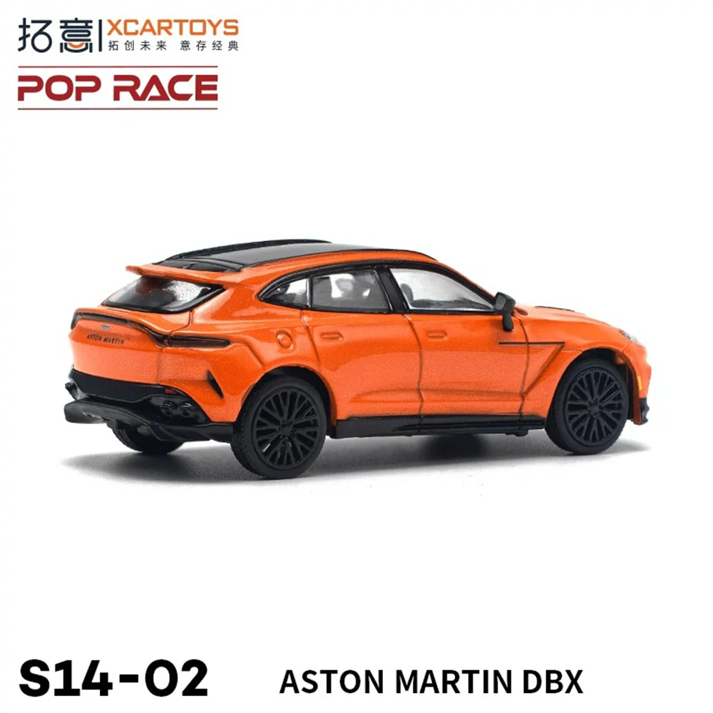 Xcartoys PopRace 1/64 Model Car MARTIN DBX Orange Diecast Toys Premium Vehicle Collection Gifts for Adults