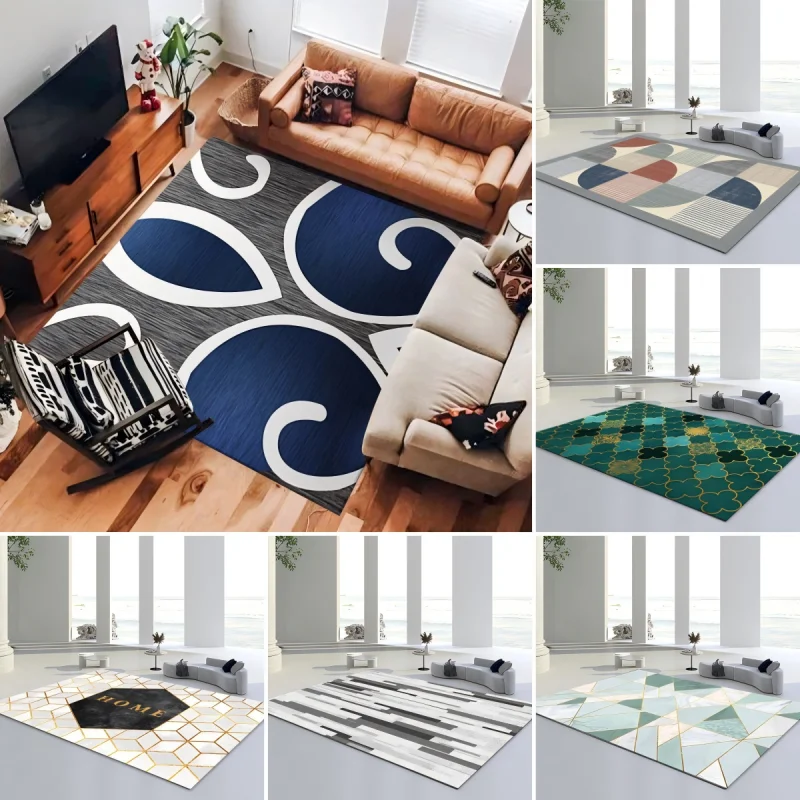 Geometric Printed Carpet Soft Polyester Felt Doormat Balcony Indoor Corridor Porch Entrance Area Mat Hallway Accessories Rug