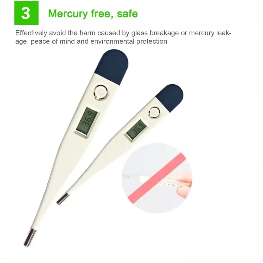 1pcs Thermometer for Fever Digital Basal Body Oral Armpit or Rectal Electronic LCD Display High-Precision Measurement Smart Heat