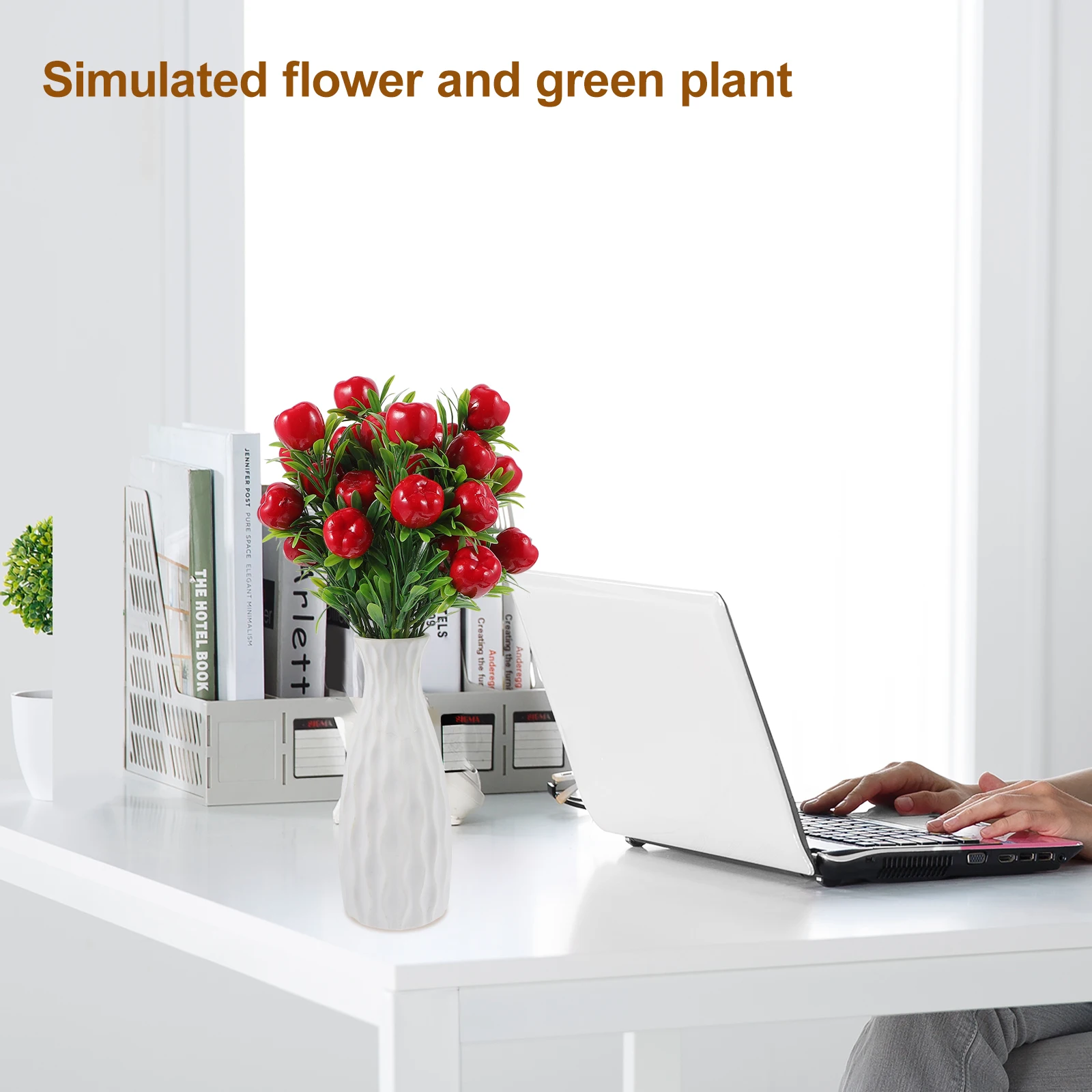 

2Pcs Artificial Tree Stems Lifelike Faux Fruit Branches for Home Balcony Wedding Party Vase Decoration Faux Branch