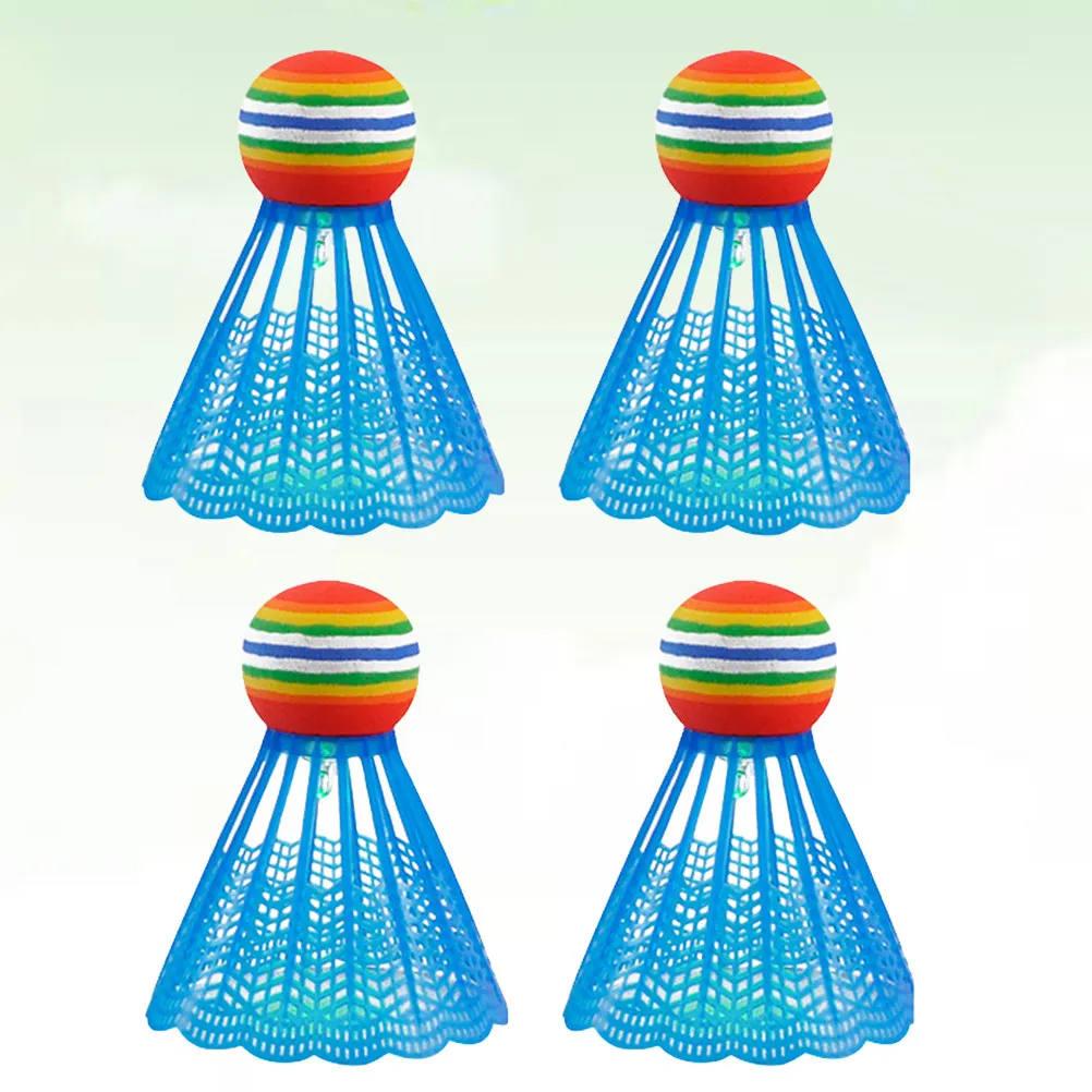 

4Pcs Glow in The Dark Badminton Balls Premium LED Lit Shuttlecocks for Night Play Sturdy Structure Family Recreation Sports