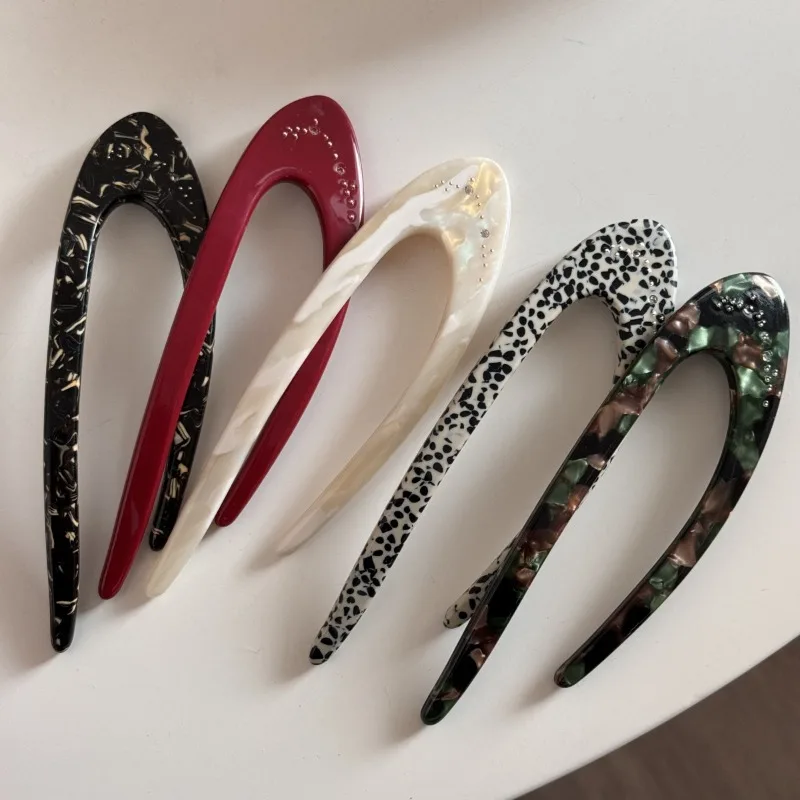 دبوس شعر بسيط من حمض الأسيتيك السميك الفرنسي على شكل حرف U مع إكسسوارات شعر عالية الجودة دبوس شعر متعدد الاستخدامات للاستخدام اليومي