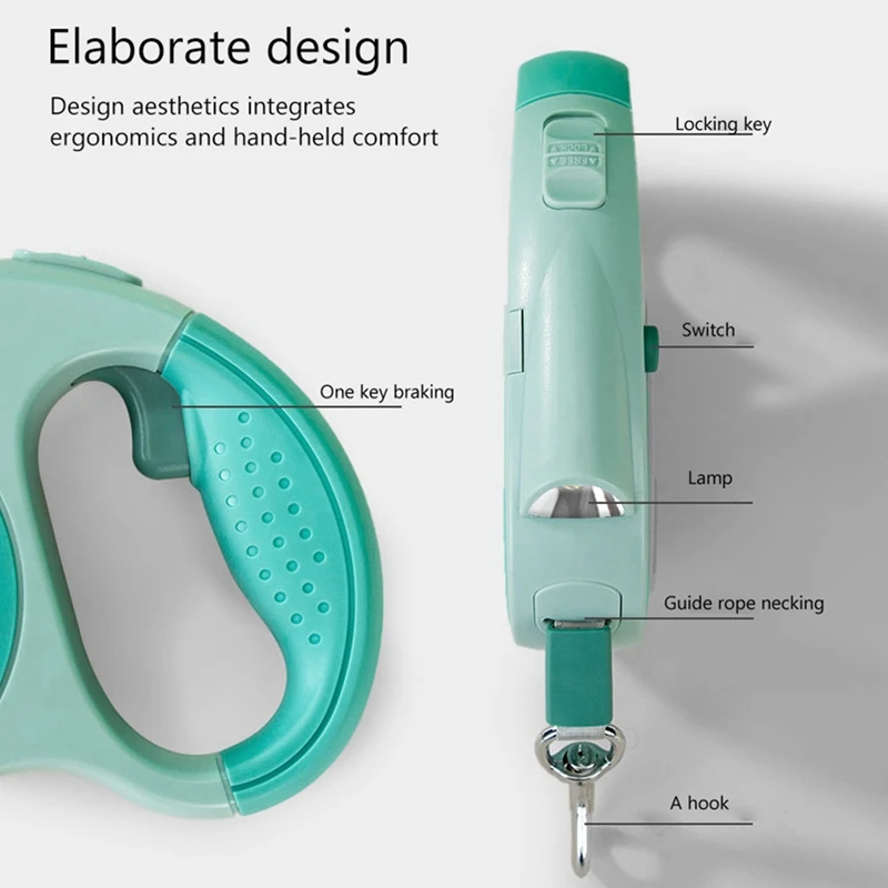 犬と猫のためのライト付き格納式ベルト,自動子犬と子猫の犬用アクセサリー,新しいコレクション