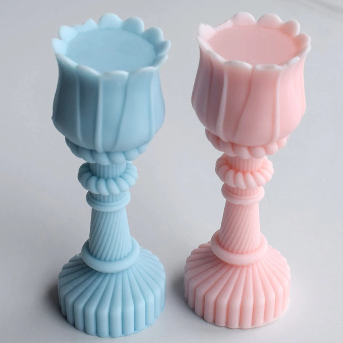 Tulipano colonna candela stampo in Silicone fai da te cilindro geometrico sapone resina gesso fare fiore cioccolato stampo decorazioni per la casa regali di nozze