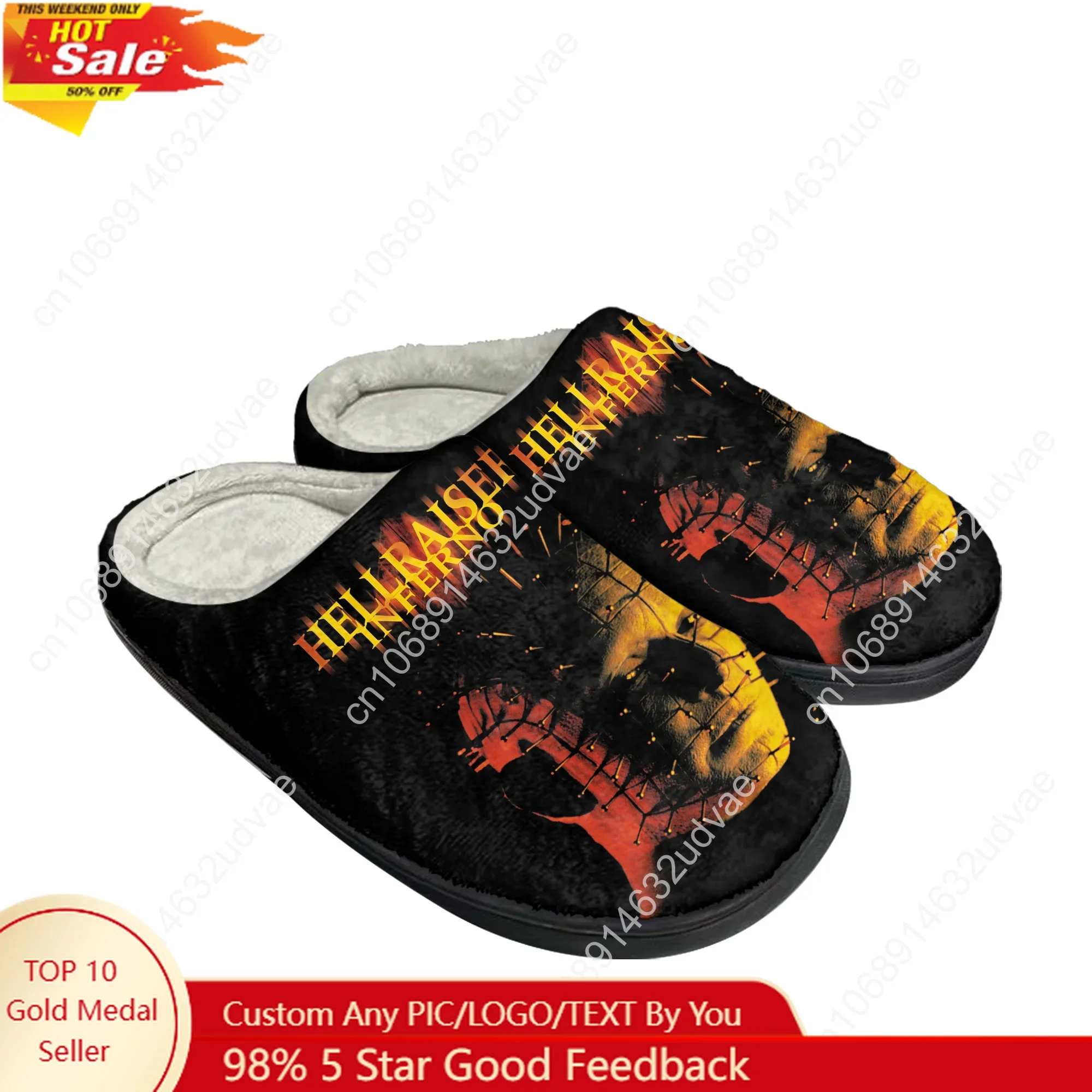 

Hellraiser Cotton Slippers Mens Womens Keep Warm Shoes Home Plush Bedroom Footwear Custom Made Thermal Slipper