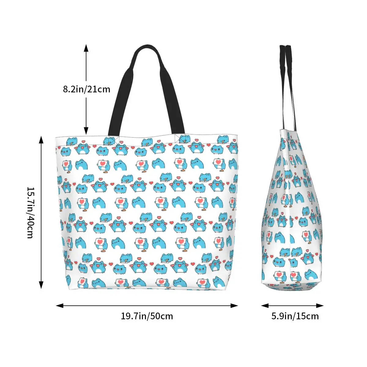 Comic Cat Bugcat Capoo Shopping Tote Bag Canvas Large Capacity Shoulder Bags Shopper Grocery Handbag for Women