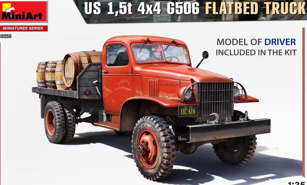 MINIART 38056 1/35 SCALE US 1,5t 4x4 G506 Flatbed Truck Model Kit