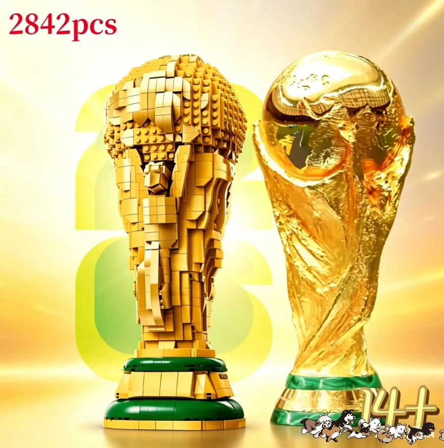 Grande Vente 43020 Modèle à Assembler de Trophée de Football DIY, Jouet de Collection pour Bureau, Fête d'Anniversaire, Cadeau pour Enfants Garçons, Décoration Maison