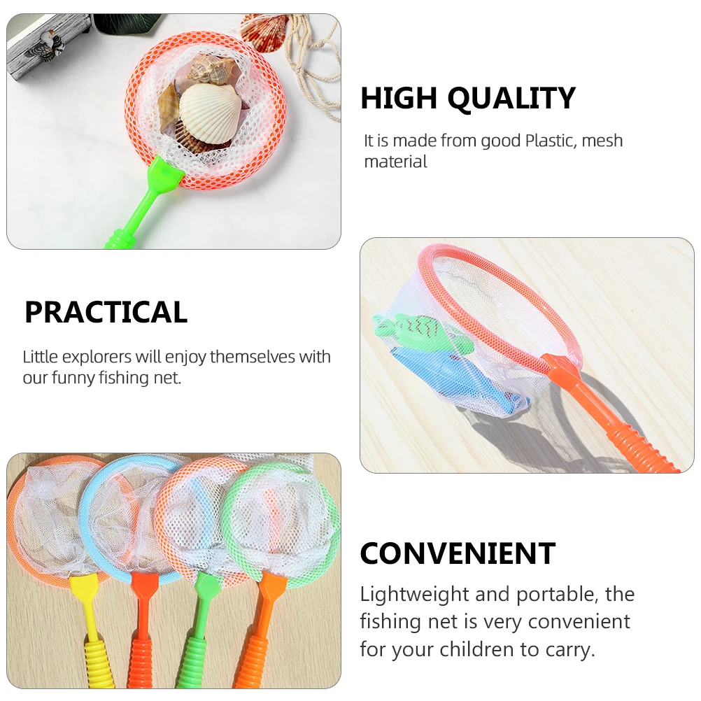 

15pcs Outdoor Fishing Net Colorful Catcher Kids Summer Tool Underwater Plastic Children Fish Catching Net Biodegradable