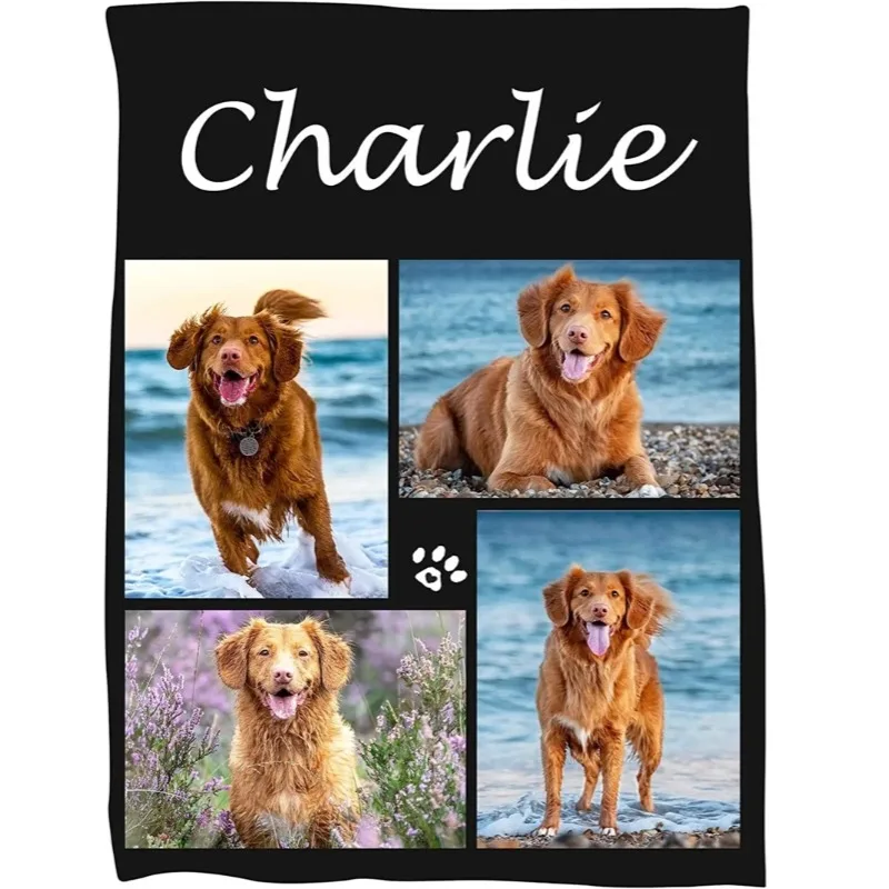 

1Pc Custom Blanket with Photo Text, Personalized Blanket Custom Throw Blanket, Custom Gift Blanket for Family, Friends