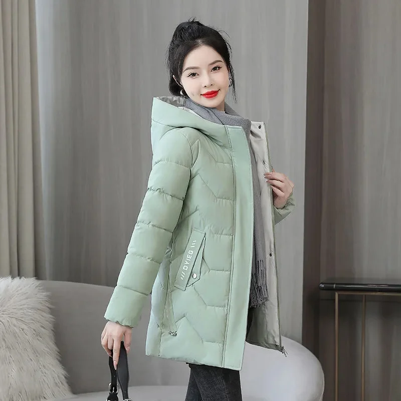 2023 New Winter Women Jacket Long Parka Female Down Cotton Hooded Overcoat Thick Warm Jackets Windproof Casual Student Coat