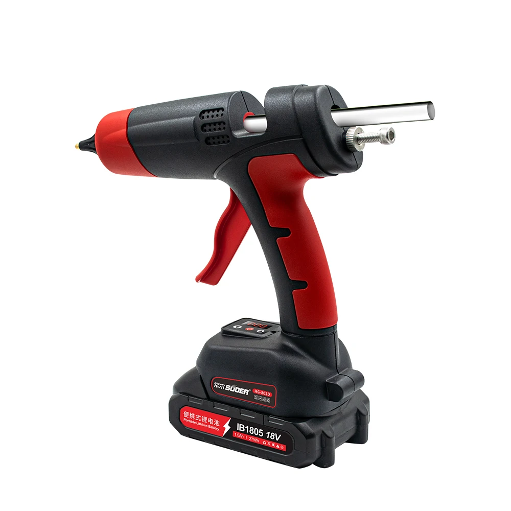 Professional Rechargeable Portable Hot Melt Glue Gun with 10 Copper Nozzles and Safety Lock for DIY Grade