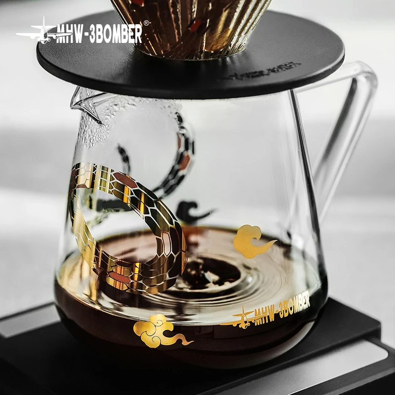 MHW-3BOMBER Servidor de café 500ml Pote de café de vidro Elf 2025 Limited Pour Over Maker Coffee Home Brewer Pot Barista Acessórios