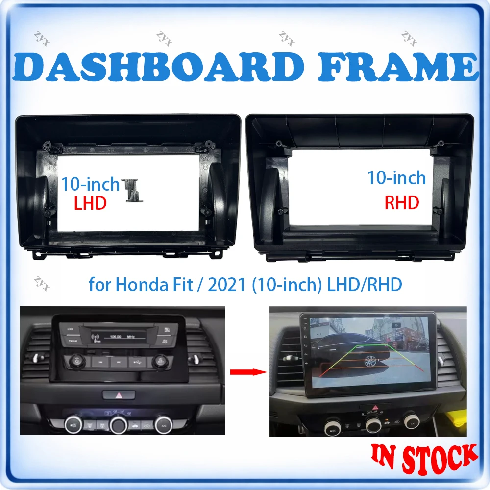 

Car Radio Fascia Frame For Honda Fit 2020 10 inch LHD/RHD With Canbus Decoder & Wiring Harness Car Accessories Plug & Play