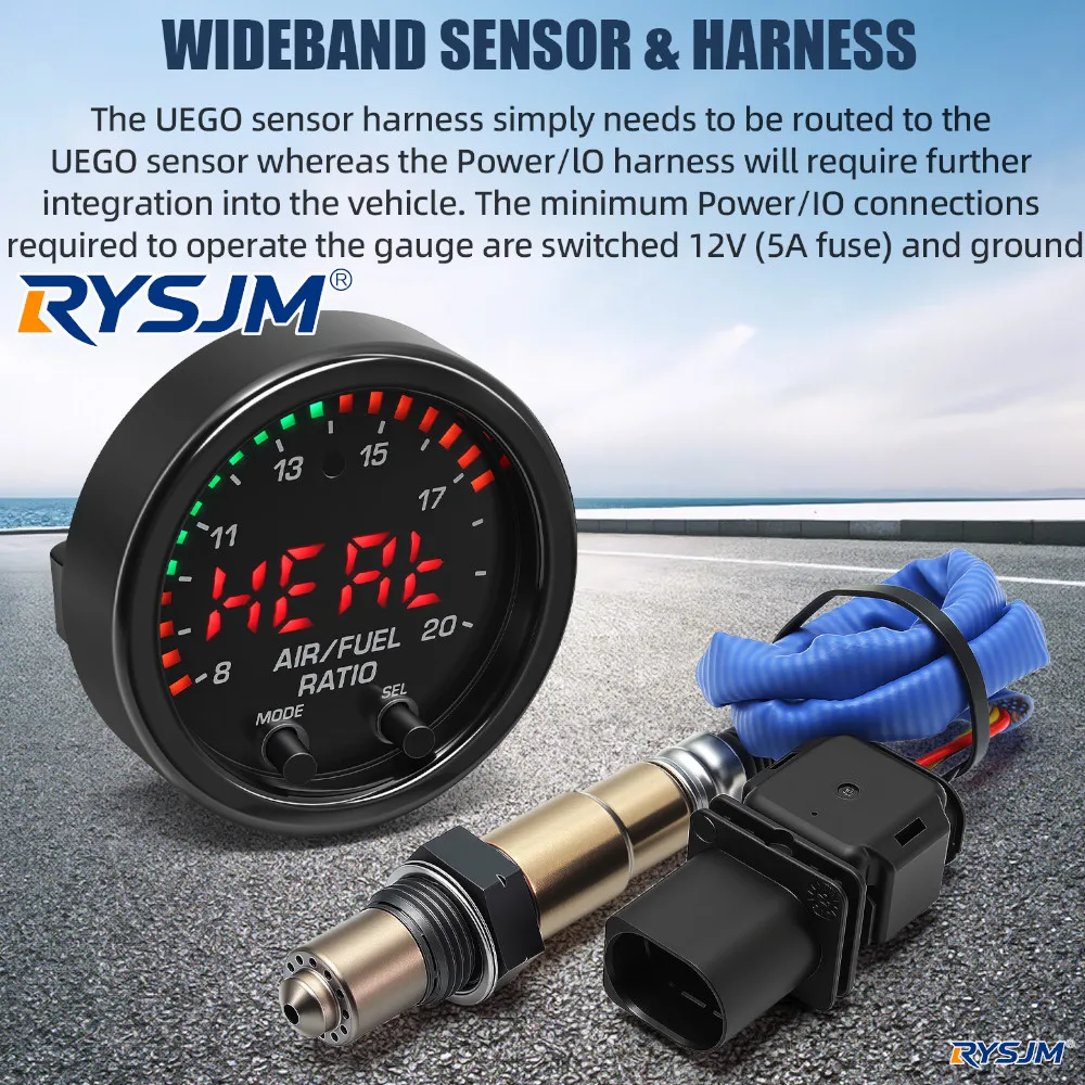 1 Set X-Series 30-0300 Wideband Control Sensor Kit Digital AFR Gauge O2 Air/Fuel Ratio Gauge 4.9 Oxygen Sensor