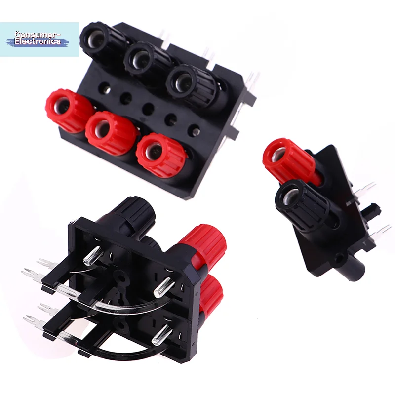 【2/4/6Positions Bend Pin External Audio Jack Speaker Amplifier Banana Plug 4mm Socket Connector Screw Post Terminal Block】