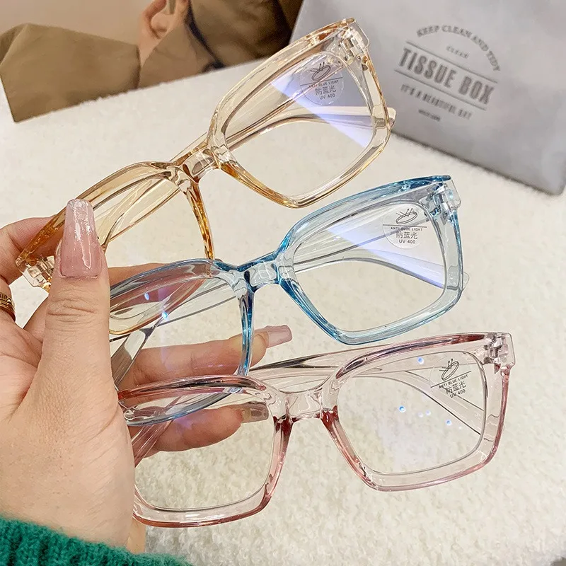

Women Anti Blue Light Glasses Oversized Frame Vintage Glasses Computer Eyewear Full Frame Transparent Eye Protection Eyepiece