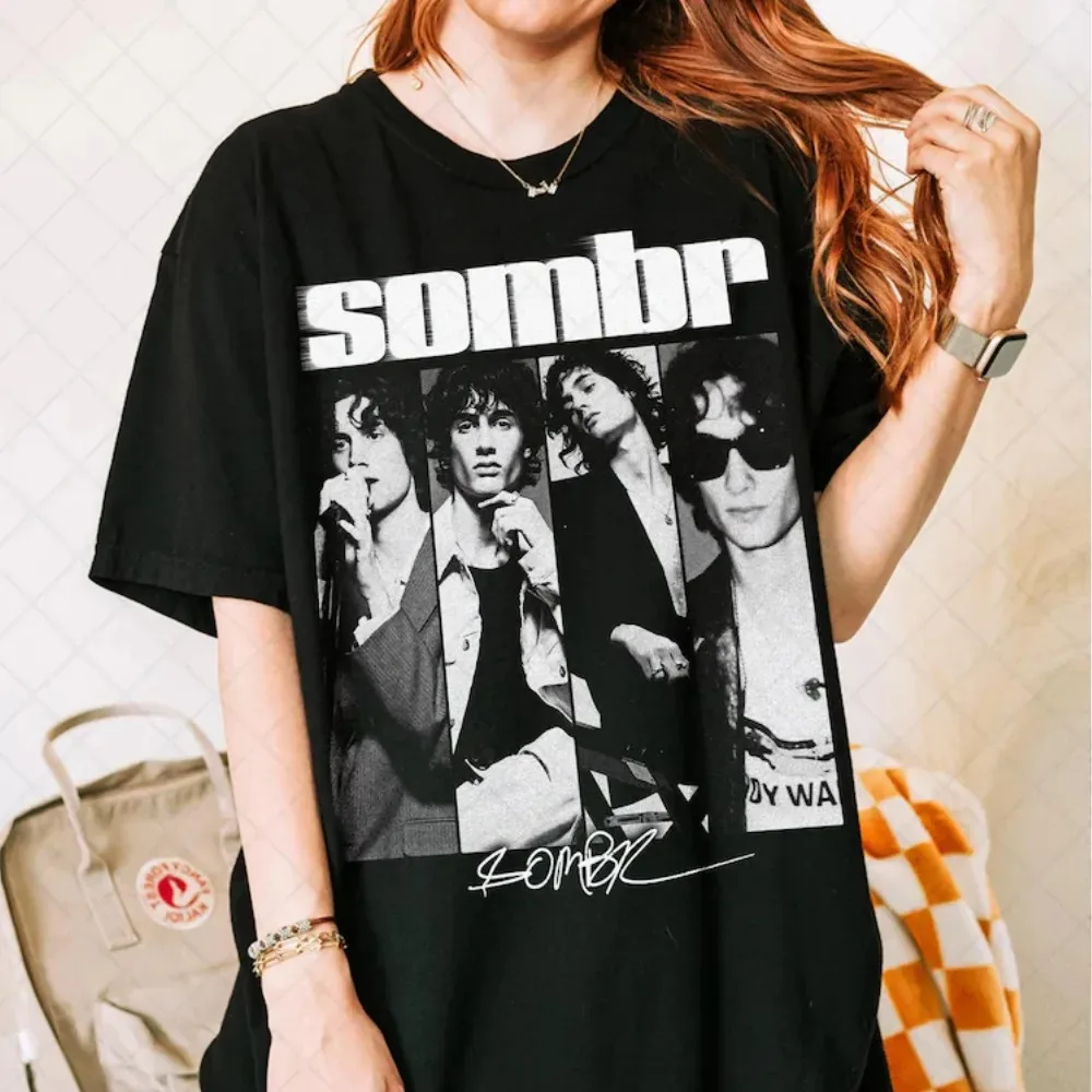 Sombr Graphic Vintage T Shirt Unisex Oversized Men Women Cotton Short Sleeve Y2k  Fashion Tee Female Male Popular Top Fans Gifts