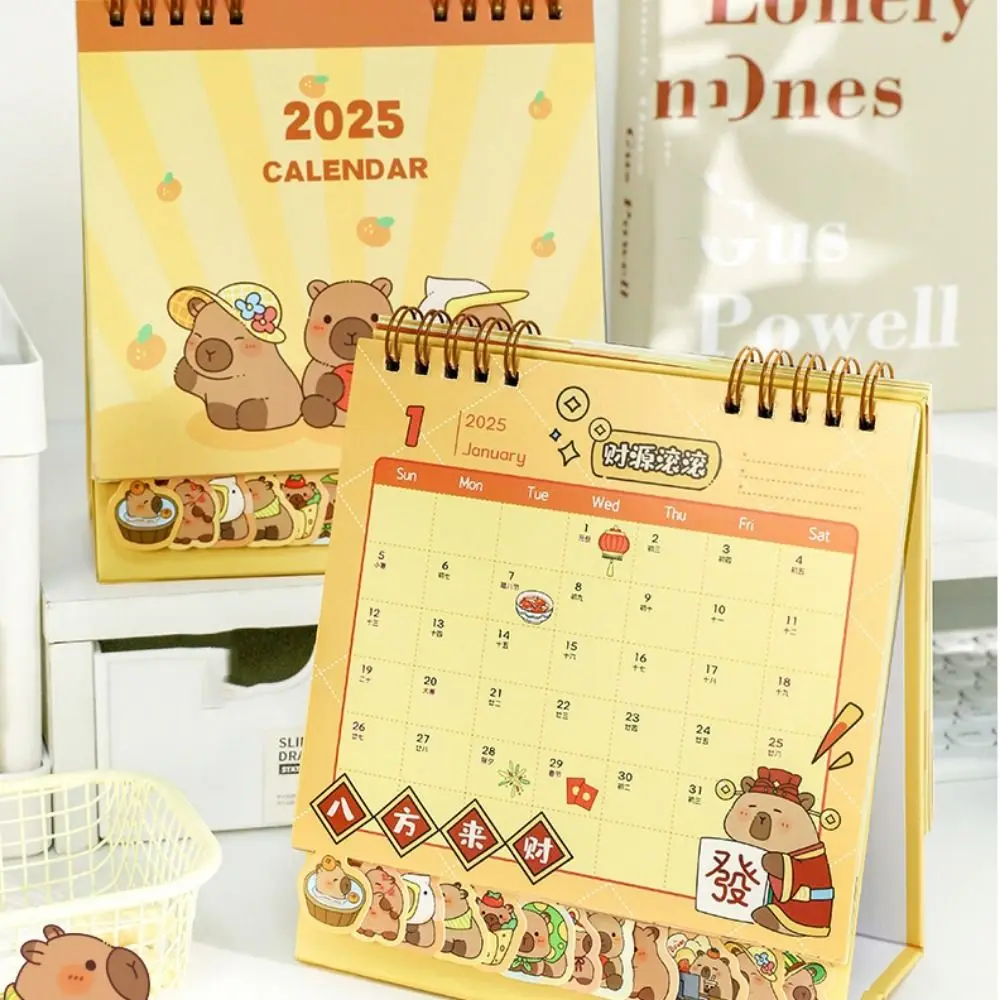 Kalendar Panda Animal Calendar Standing Flip Planning Capybara Desk Calendar To Do List Time Date 2025 Calendar Ornaments