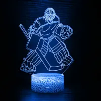 Nighdn Ice Hockey Goalie Night Light for Kids Room Touch 7 Color Changing  USB Bedside Lamp Boys Girls Christmas Birthday Gift