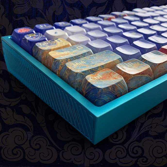 

Cloisonne theme pbt keycaps custom mechanical keyboard keycaps wooting60he87 keys atk68