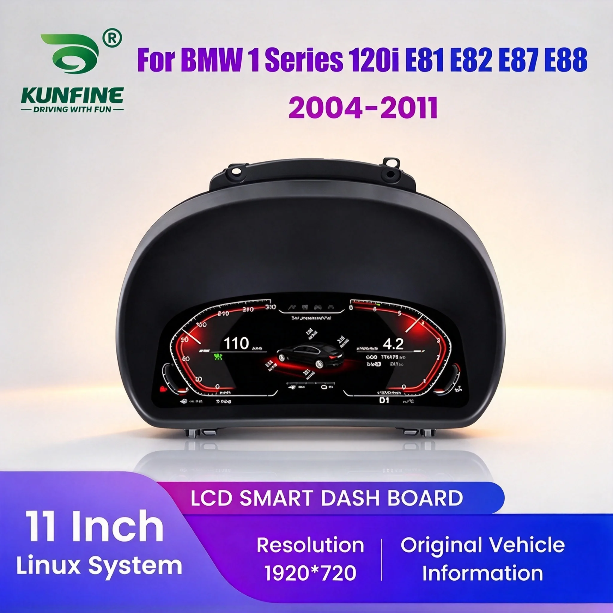 12.3 Inch Digital Instrument Cluster Virtual Cockpit for BMW 1 Series E81 E82 E87 E88 X1 E84 2005-2012 LCD Speedometer Dashboard