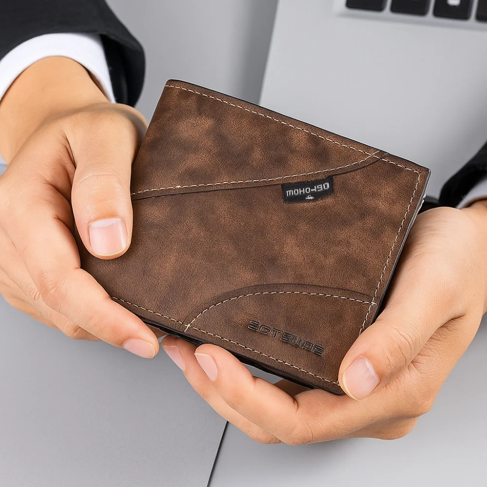 

Fashion PU Leather Men's Wallet Large Capacity Multi-functional Business Wallet Classic Square Short Card Bag Daily Use