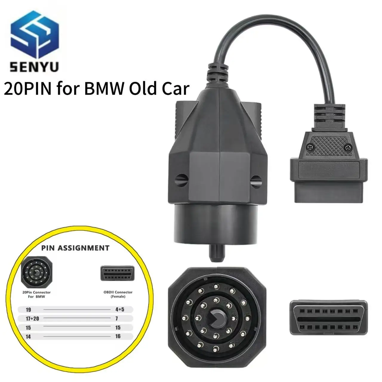 

OBD2 Cable For BMW 20Pin OBD2 To 16 Pin OBD 2 Extension Cable For E36 E39 X5 Z3 Cable OBD 2 Adapter Car Diagnostic Tool