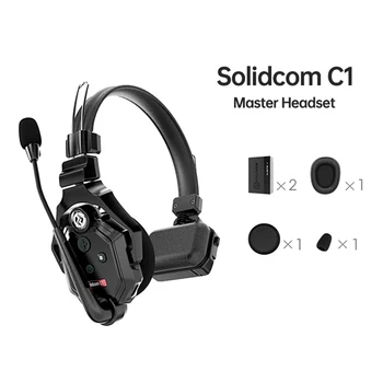 Hollyland Solidcom C1 싱글 이어 마스터 헤드셋, 팀 커뮤니케이션용 전이중 무선 인터콤 시스템 헤드셋, EU 표준