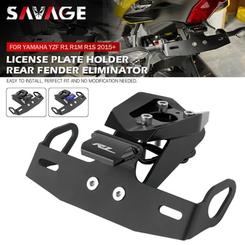 ナンバープレートホルダー LED ライトヤマハ YZF R1/M/S R1M R1S 2015-2024 YZFR1M 2021 オートバイテール Tidy フェンダーエリミネーター YZFR1