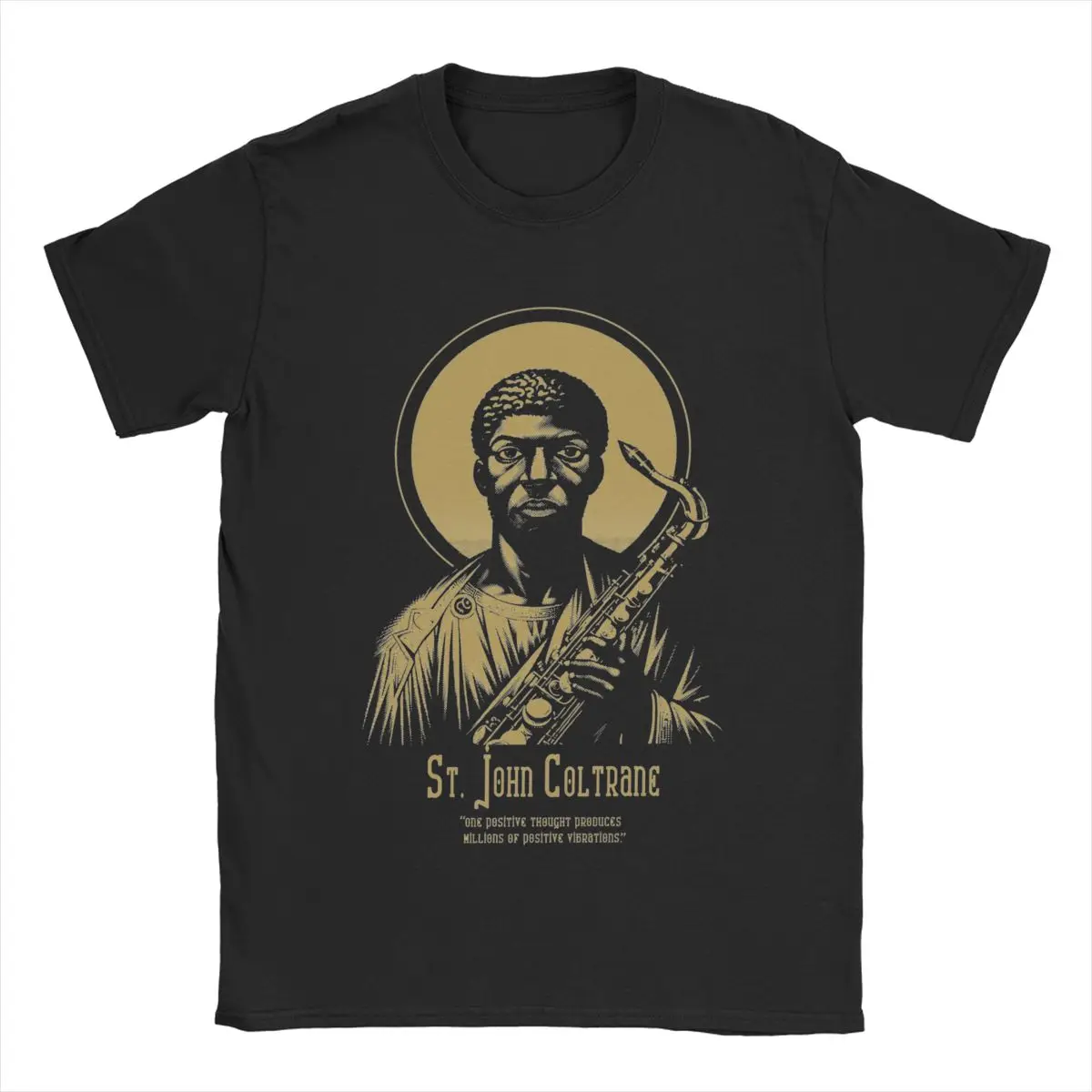 Men\'s T-Shirt St. John Coltrane Vintage 100% Cotton Tees Short Sleeve T Shirt Round Neck Clothing Unique