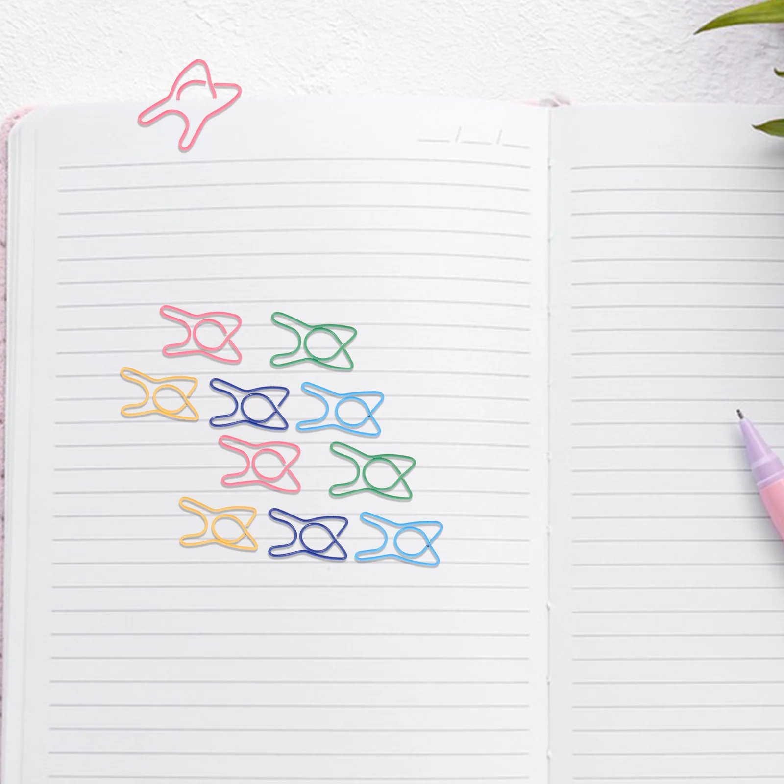 100pcs Colorful Paper Tooth-Shaped Mini Stationery Clips For Planner Scrapbooking School Supplies Assorted