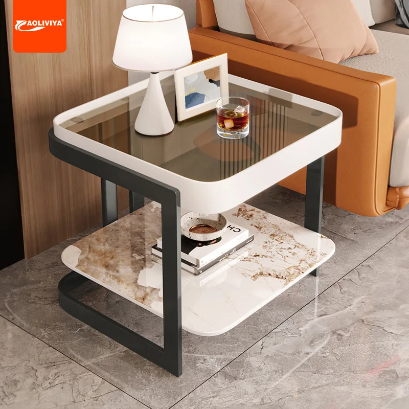 AOLIVIYA Household Coffee Table Sofa Next To A Few High-end Light Luxury Living Room Small Table Balcony Small Square Table