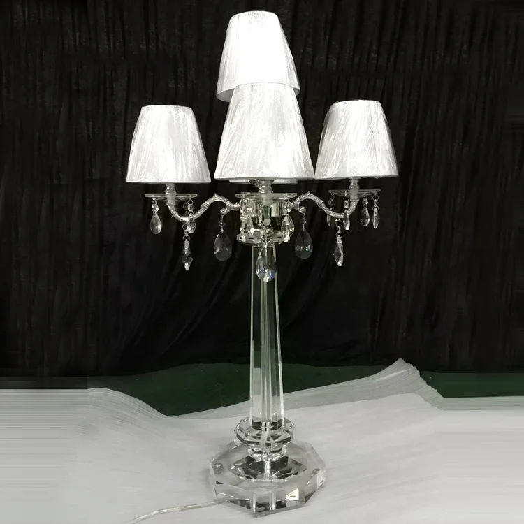 Candeeiro de mesa antigo com cristais Dorp, decoração de casamento, lustre de cristal de luxo, candeeiro de mesa