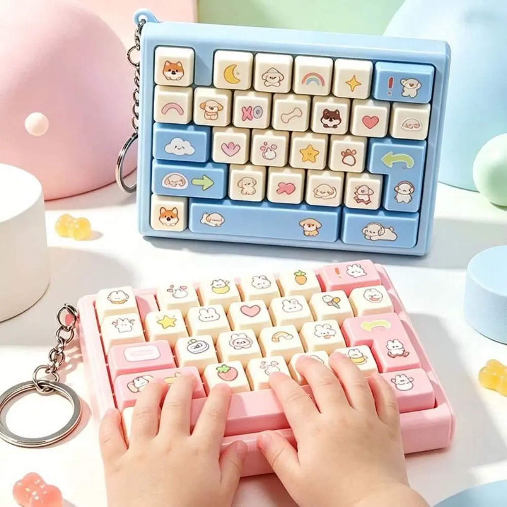 26 Key Decompression Button Creative Style Cute Design Mini Keyboard Pendant Bag Hanging Ornament Small Gift Keyboard Keychain