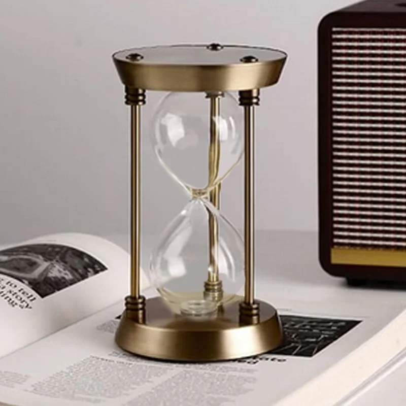 

Hourglass Empty Bottle Sand Clock Metal Sand Watch Northern Europe Glass Timer DIY Home Decorations Sandglass Accessories Gifts