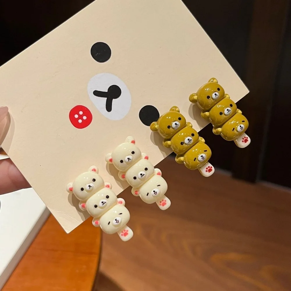 

2 шт. милых заколок для волос Rilakkuma, женские заколки для челки, универсальные боковые заколки, мультяшные аниме-аксессуары для волос, подарок для школы и вечеринок