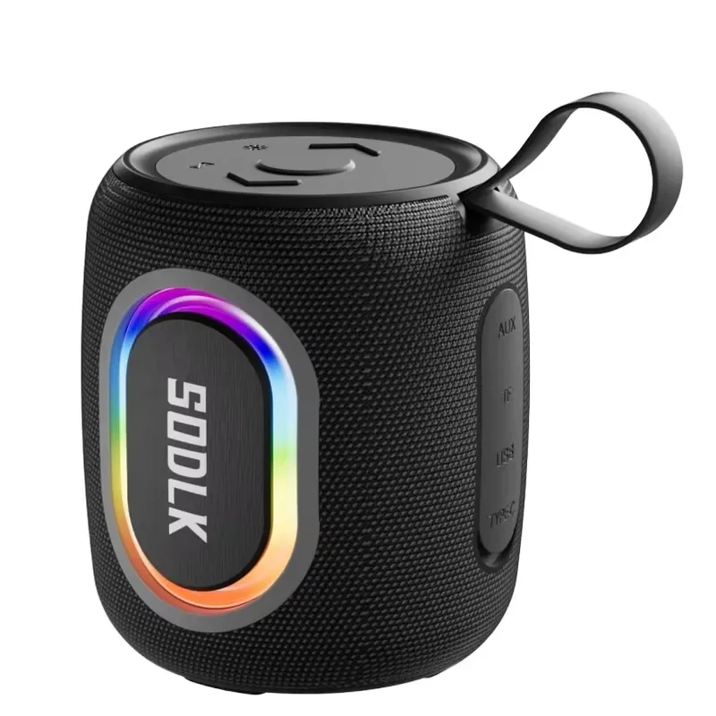 Portable Wireless Bluetooth Speaker IPX7 Waterproof RGB LED Light Large Capacity Battery Button Control Outdoor Music Player