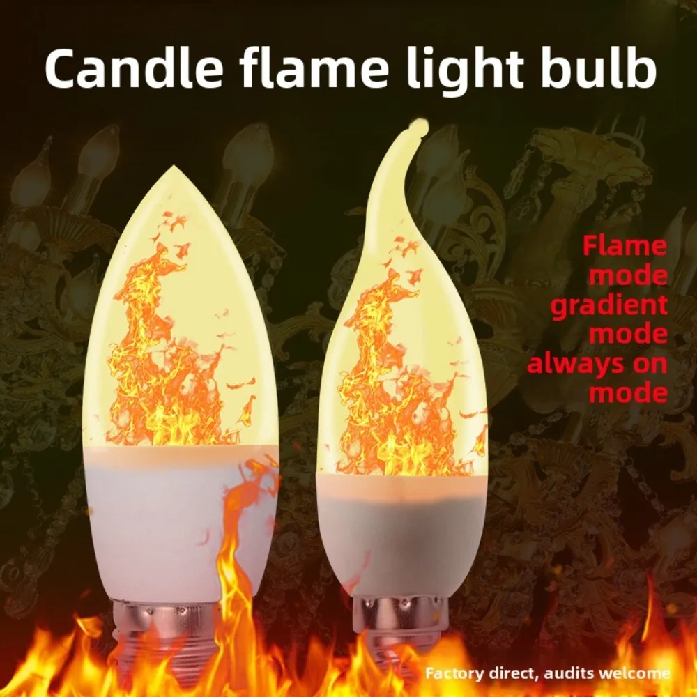 

LED Candle Flame Light Bulb with Bubble Pull Tail for Home Decor Festive Display Warm Glow Ambiance Lighting