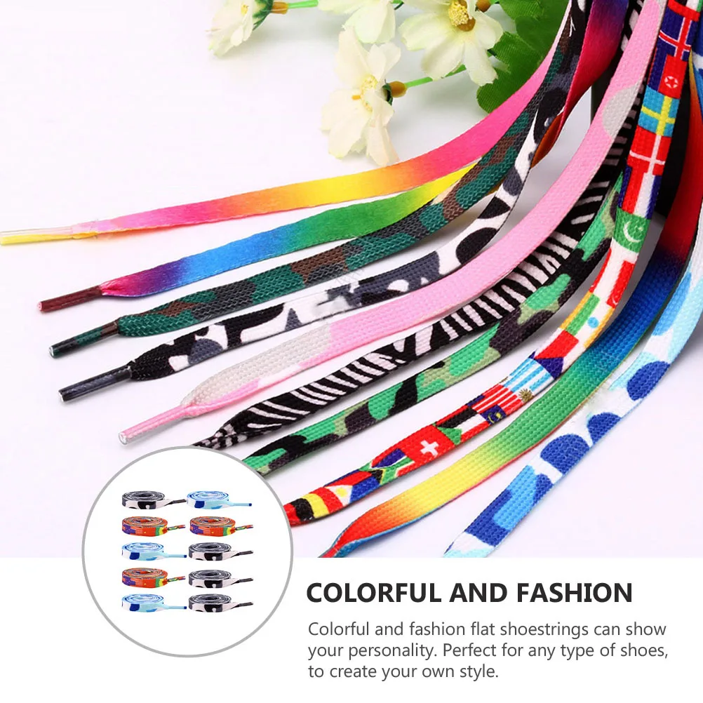 

20Pcs Rainbow Flat Shoelaces Elastic Shoe Ties Sneakers Shoes Accessories Colorful Stretching Shoelaces Kids Adults Unisex
