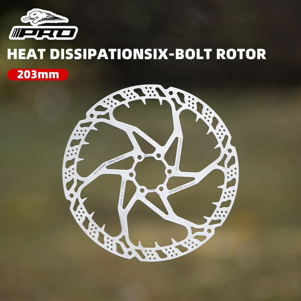 

203 мм велосипедный ротор, 6 болтов, ротор дискового тормоза, рассеивание тепла для дорожного/путешествий, HD AM, электрический велосипед, MTB, новинка