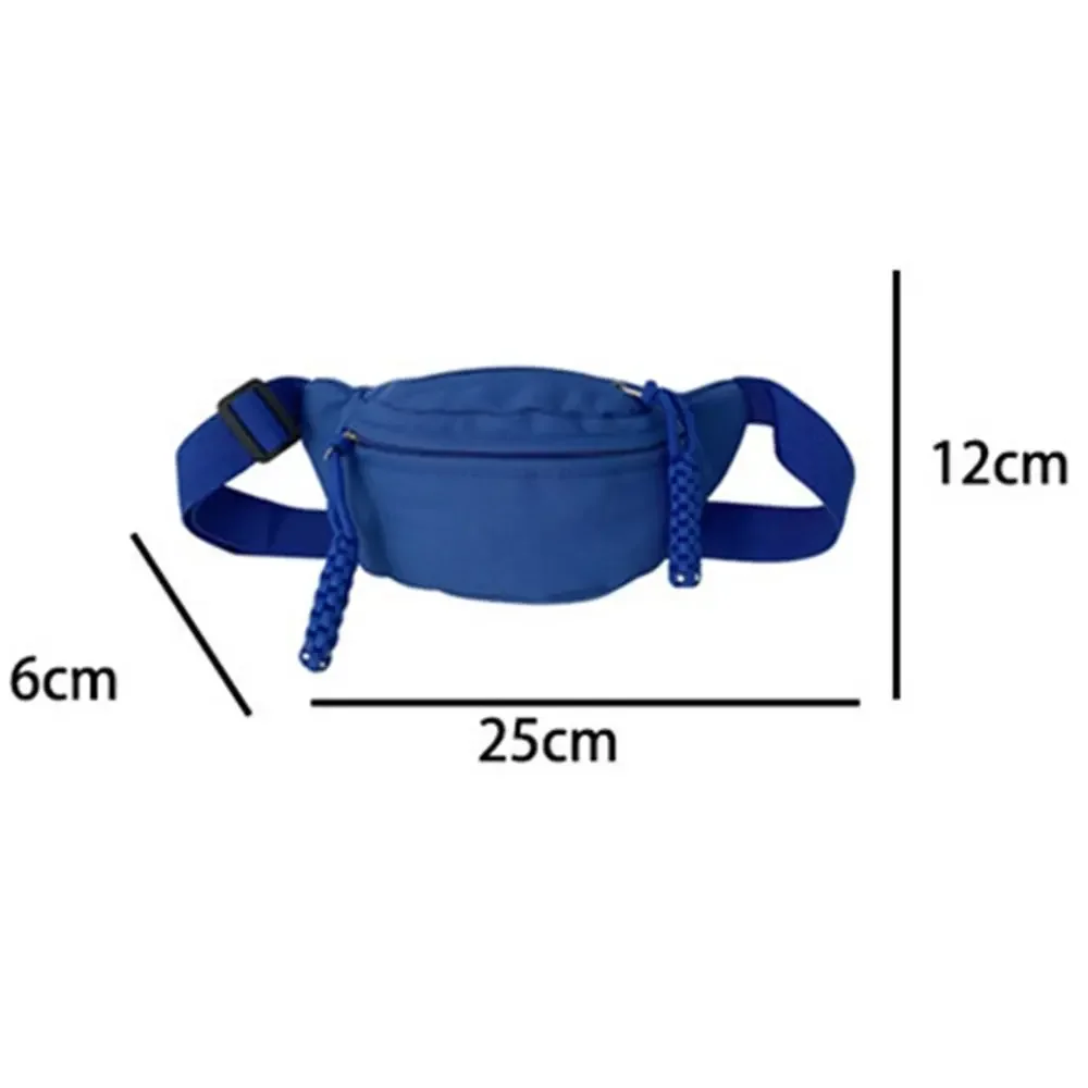 Bolso de lona para niños, bandolera de gran capacidad a prueba de agua a la moda, bolso de hombro de Color sólido con cremallera, riñonera, bolso de cadera