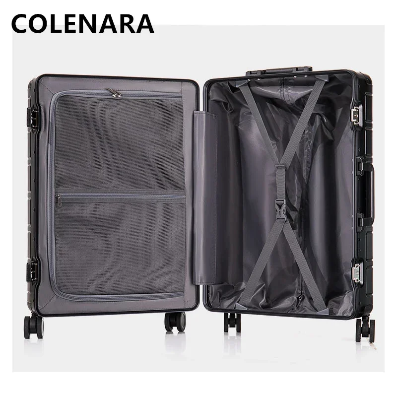 COLENARA-Valise à Roulettes Universelle en Alliage d\'Aluminium et Magnésium, Valise d\'Embarquement pour Homme et Femme, 20, 24 Pouces, 28