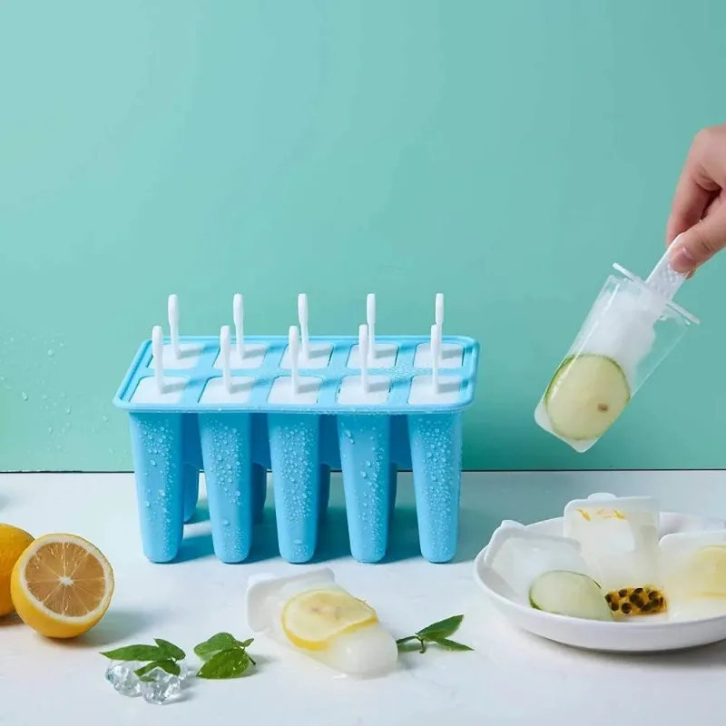 Siliconen ijsvormen met handgrepen - BPA en loodvrij, flexibel ijsmachinebakje voor, multi-pack ijslollyvormen set