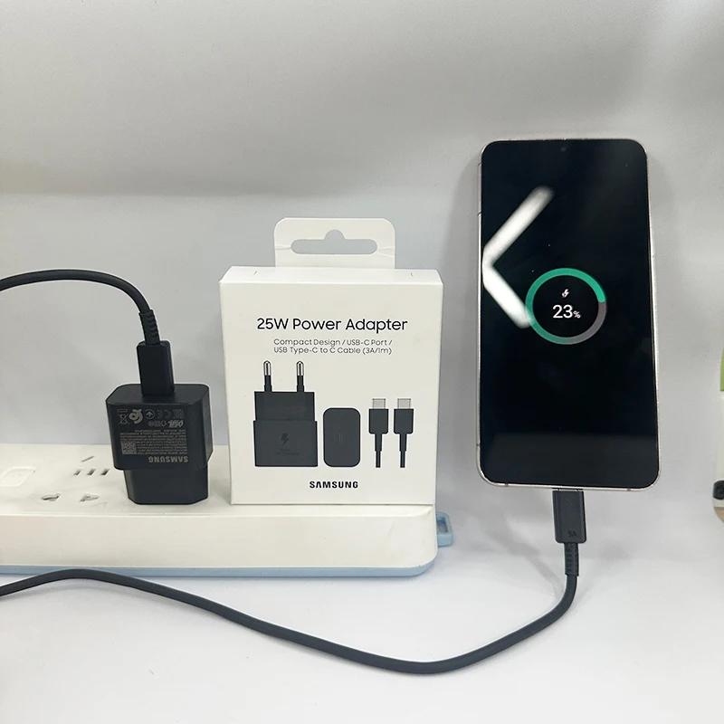 Original Samsung Charger 25w Super Fast Charge EU US Adapter USB C Cargador Samsung Galaxy S25 S24 Ultra Plus A56 A36 A55 A05s - náhled 3