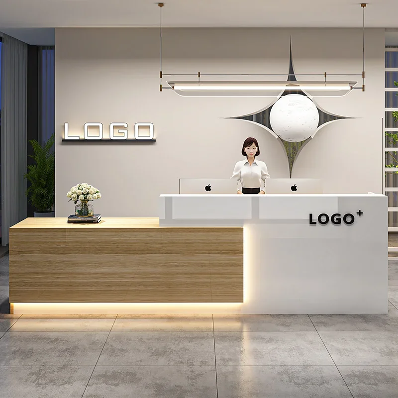 Simple Cashier Reception Desks Salon Beauty Decor Unique Reception Desks Office Display Recepción Negocio Commercial Furniture