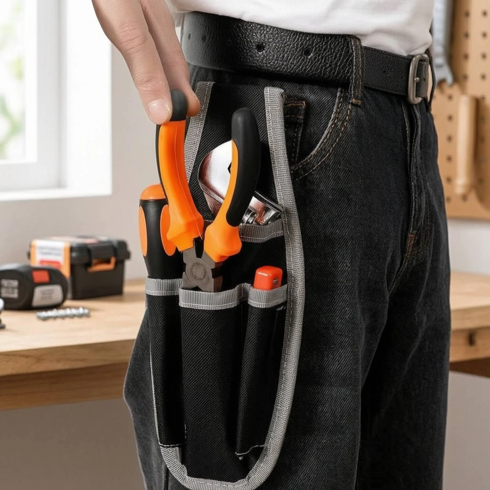 Tool Pouch with Belt Clip Multifunctional Tool Waist Bag Utility Pouch Long-Lasting Long-Lasting for Electricians