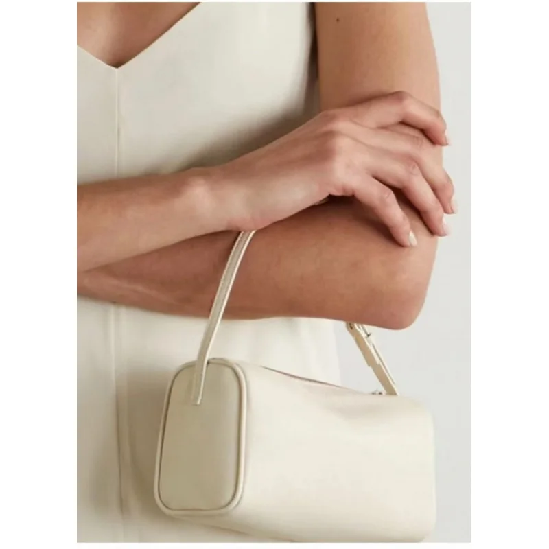 

Donna-in Full Grained Calfskin Mini Handbag for Women Real Leather with Shoulder Strap Barrel-shaped Crossbody Purses