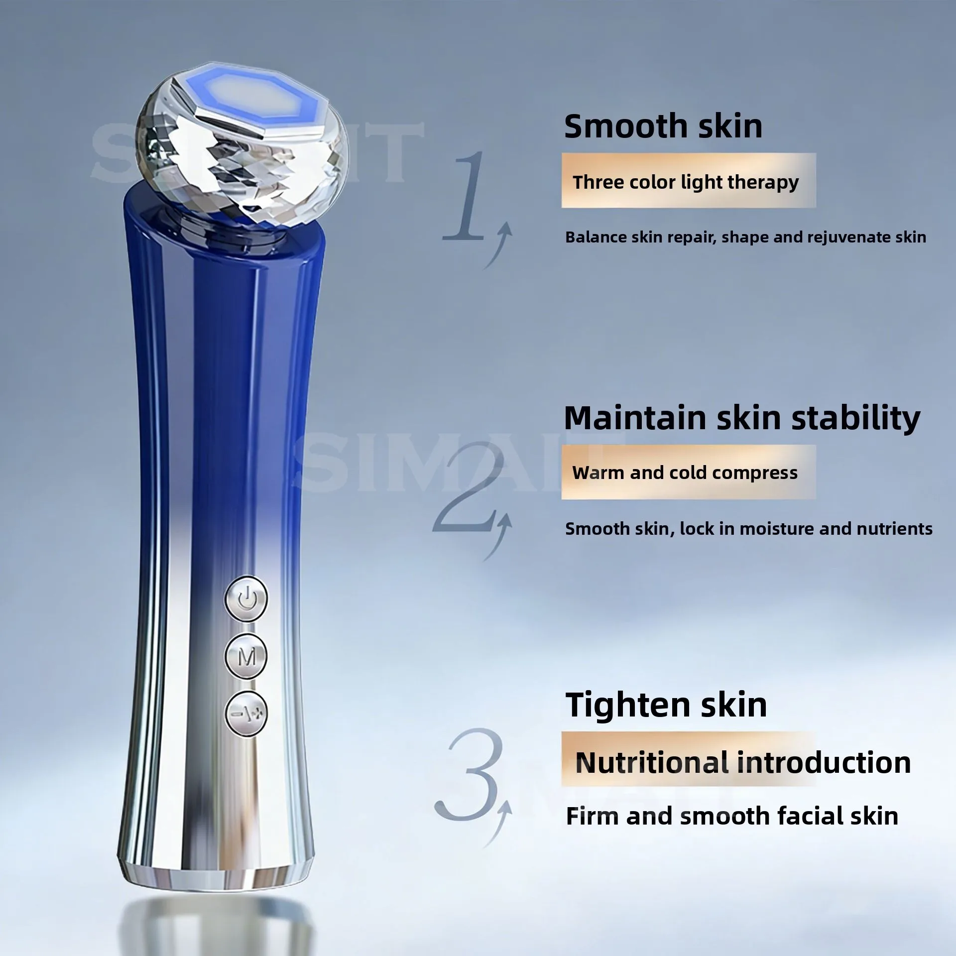 2 in1 EMS Microcurrent & LED Face Lifter, Warming Anti-Aging Wrinkle Remover Skincare Device